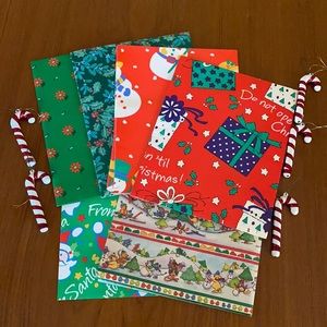 VINTAGE Wrapping Paper & Ornament/Gift Decoration-6 of Each
